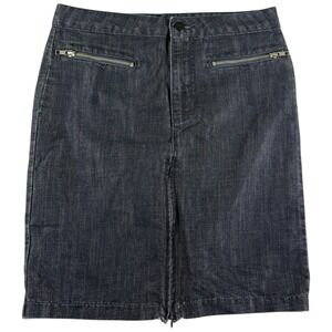 Vintage Lux Authentic Straight & Pencil Skirt Womens 4 Blue Denim Cotton Casual